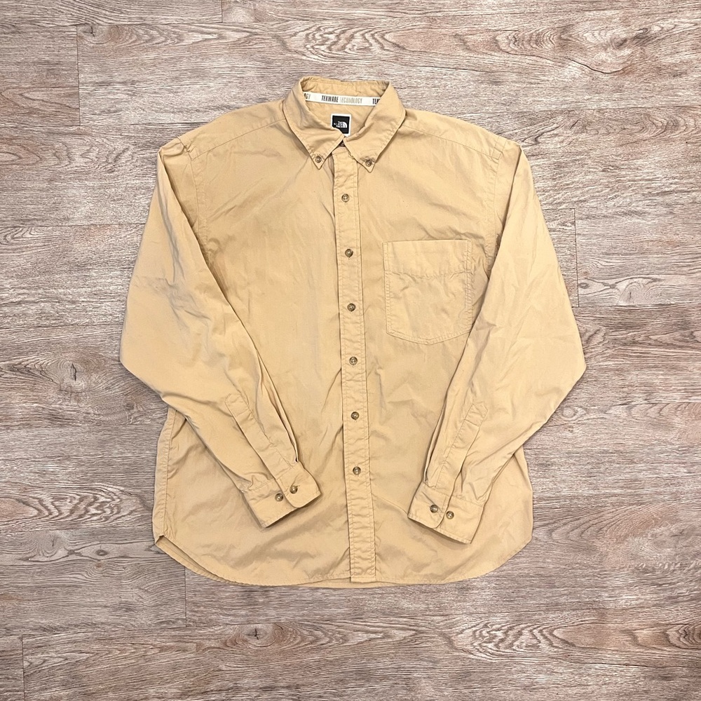 The North Face Tan Long Sleeve Button Down Shirt M